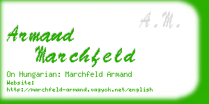 armand marchfeld business card